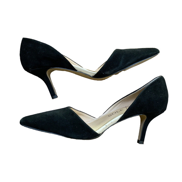 Sole Society Jenn Sexy Black Faux Suede D’Orsay High Heels Dressy Shoes US 9.5M - Picture 3 of 9